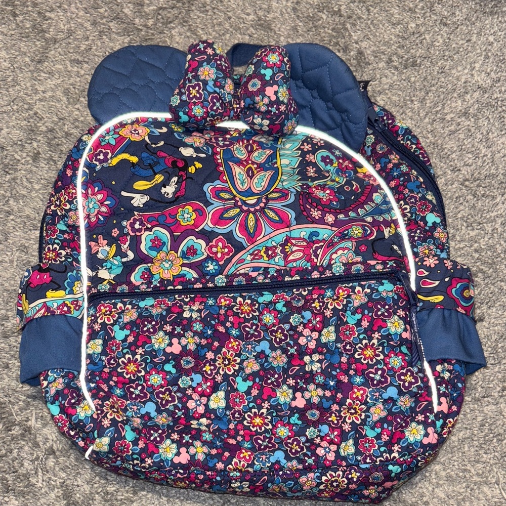 Disney Navy and Pink Floral Backpack
